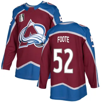 Men's Adam Foote Colorado Avalanche Burgundy Home 2022 Stanley Cup Final Patch Jersey - Authentic