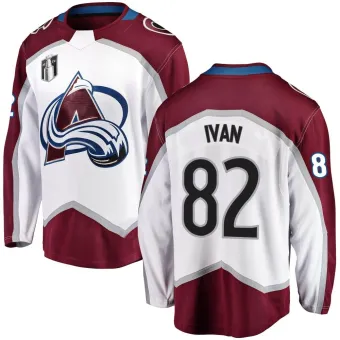 Men's Ivan Ivan Colorado Avalanche Away 2022 Stanley Cup Final Patch Jersey - White Breakaway