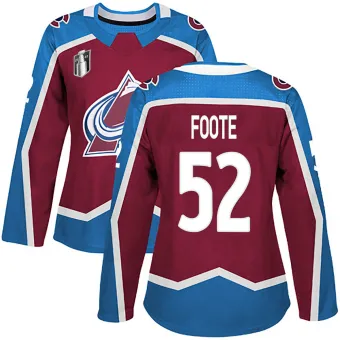 Women's Adam Foote Colorado Avalanche Burgundy Home 2022 Stanley Cup Final Patch Jersey - Authentic