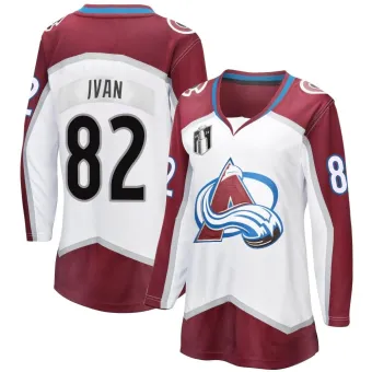 Women's Ivan Ivan Colorado Avalanche Away 2022 Stanley Cup Final Patch Jersey - White Breakaway