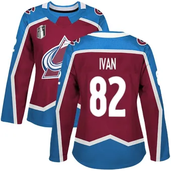 Women's Ivan Ivan Colorado Avalanche Burgundy Home 2022 Stanley Cup Final Patch Jersey - Authentic
