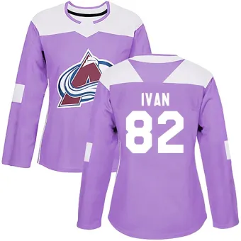 Women's Ivan Ivan Colorado Avalanche Fights Cancer Practice Jersey - Purple Authentic