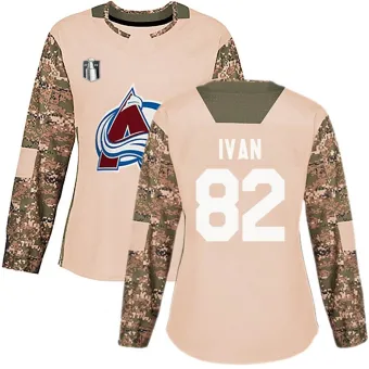 Women's Ivan Ivan Colorado Avalanche Veterans Day Practice 2022 Stanley Cup Final Patch Jersey - Camo Authentic