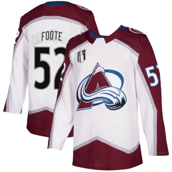 Youth Adam Foote Colorado Avalanche 2020/21 Away 2022 Stanley Cup Final Patch Jersey - White Authentic