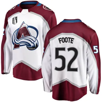 Youth Adam Foote Colorado Avalanche Away 2022 Stanley Cup Final Patch Jersey - White Breakaway