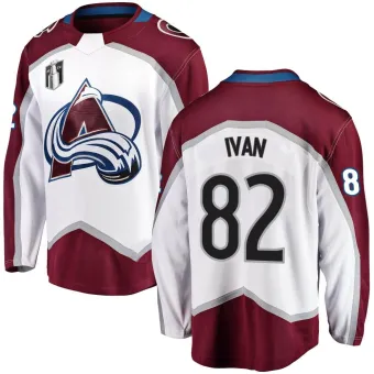 Youth Ivan Ivan Colorado Avalanche Away 2022 Stanley Cup Final Patch Jersey - White Breakaway